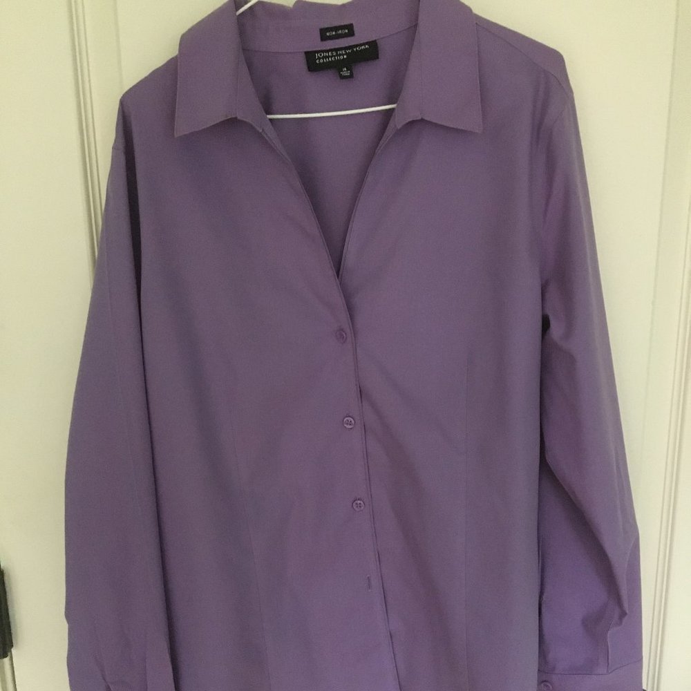 Purple button-up blouse size 14